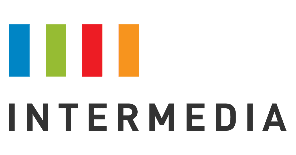 Intermedia logo with four vertical color bars above the wordmark.