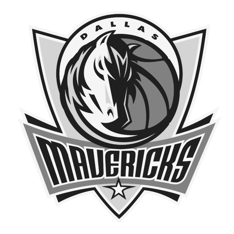 Dallas Mavericks logo featuring a stylized horse head within a circular crest.