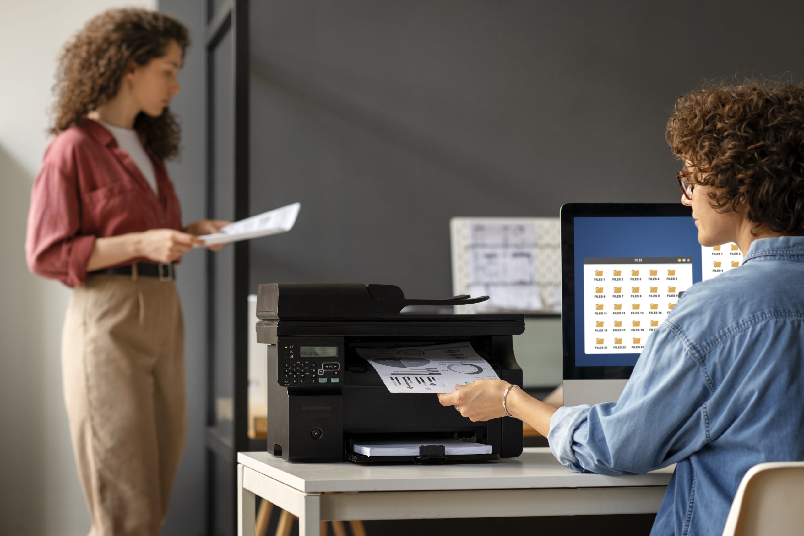 Students printing files from computer
